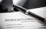 Divorce settlement agreement document.